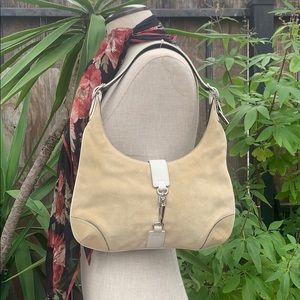 Coach suede and leather tan/white hobo